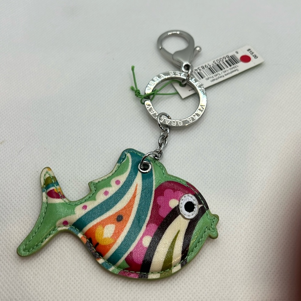 NWT VERA BRADLEY Fish Keychain/Purse Charm Tutti Fruti